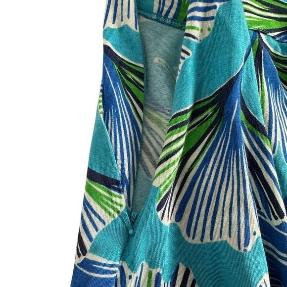 Lilly Pulitzer size XS Blayney Ruffle Dress Ginko Leaf Pattern Silk Blend - Picture 6 of 10